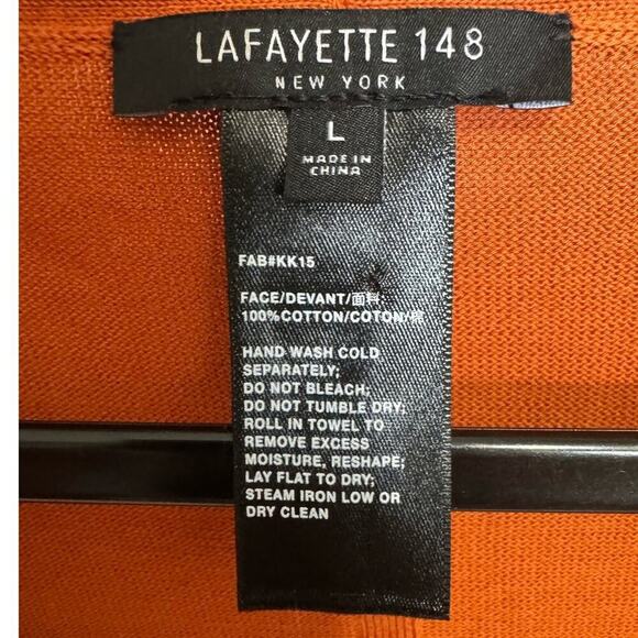 Lafayette 148 Open Split Side Tunic V Neck Long Sleeves Burnt Orange Size Large - Picture 7 of 9